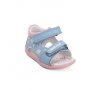Sandałki skórzane D.D.STEP G075-61329AM AERO BLUE na rzepy
